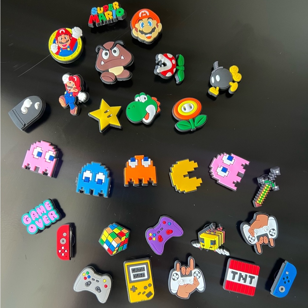 Colorful Video Game Shoe Charms